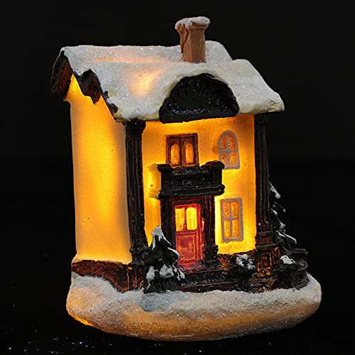 Toddmomy Weihnachtshaus mit LED Licht Deko Haus Winterlandschaft beleuchtet Weihnachtsdorf LED Weihnachtsstadt Weihnachtshaus Miniatur Winter Village Haus Weihnachtsdeko Weihnachtsbeleuchtung von Toddmomy