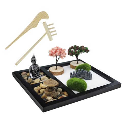 Toddmomy Zen Garten Desktop mit Japanischem Design Handgefertigte Dekoration für Meditation und Stressabbau Kompaktes Ornament für Büro und Zuhause Entspannendes Zen Meditations Toddmomy Zen Garten Desktop mit Japanischem Design Handgefertigte Dekoration für Meditation und Stressabbau Kompaktes Ornament für Büro und Zuhause Entspannendes Zen Meditations von Toddmomy