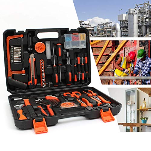 Todeco 114-teilig Haushalt Werkzeugkoffer, Haushaltswerkzeugkasten tragbar, stabile Heimwerker-Werkzeugsatz, Hochpräzisionswerkzeuge von Sotech
