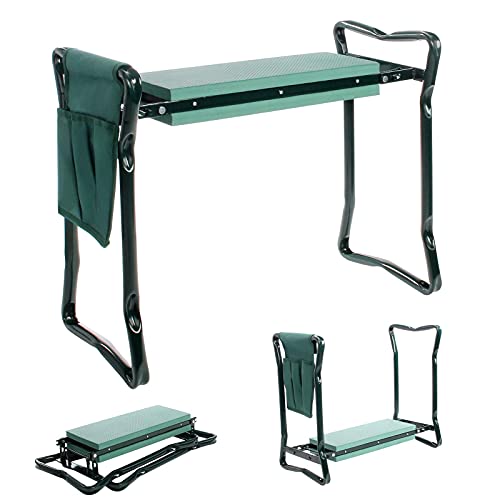 Todeco Gartenhocker Kniebank mit Gartenwerkzeug Tasche, Gartenhelfer Kniehilfe für Gartenarbeit, 2 in 1 Sitzbank klappbar Garten mit Schaumkissen und Stahlrohrgestell Todeco Gartenhocker Kniebank mit Gartenwerkzeug Tasche, Gartenhelfer Kniehilfe für Gartenarbeit, 2 in 1 Sitzbank klappbar Garten mit Schaumkissen und Stahlrohrgestell von Todeco
