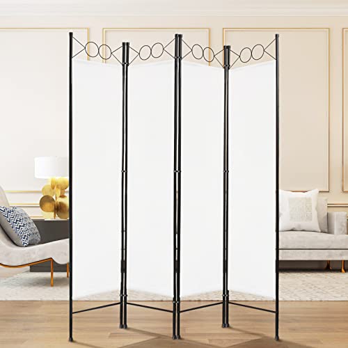 Todeco - Paravent, Raumteiler - Panel : 100% Polyester - Anzahl der Platten: 4-180 x 160 cm, Weiß von Todeco