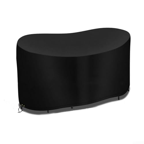 210D Oxford Cloth Oval Table Cover,Waterproof,Outdoor Furniture Protection,with Drawstring 124x63x80cm 146x70x80cm Black(124 * 63 * 80cm) von Todikaper