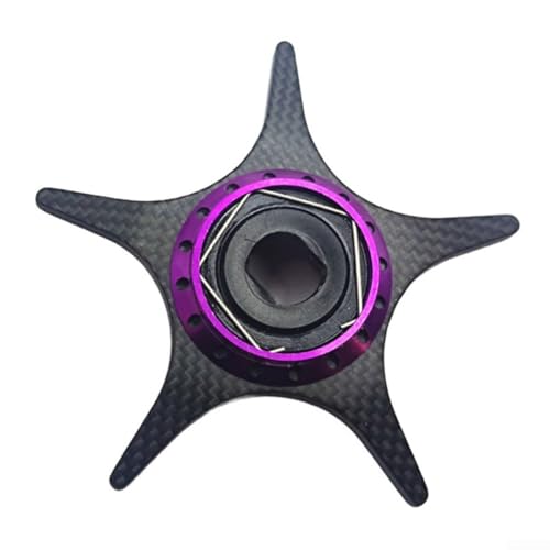 56 mm Fünf-Sterne-Schlepprad aus Kohlefaser mit integriertem Sound für Daiwa Baitcast-Rollen, kompatibel mit Steez, Tatula, Alphas und Zillion-Serie (lila) von Todikaper