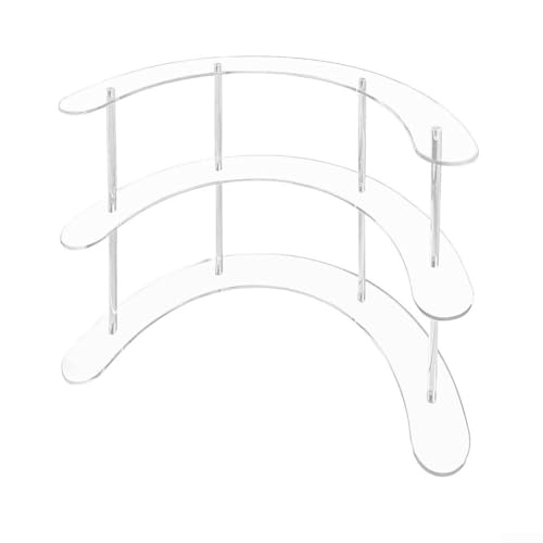 Acryl-Ständer, gebogen, 3-stöckig, für Sammlerstücke, Figuren, Spielzeug, transparent, Schreibtischschrank, Vitrine (drei Ebenen) von Todikaper