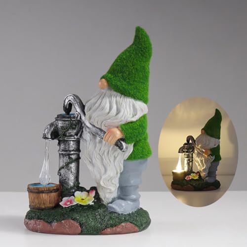Gartenzwerg Solarleuchte Außendekoration Harz beflockte Elfe Ornament Fee Nachtlampe Hof Terrasse Weg Rasen Garten Dekor Statuen (C) von Todikaper