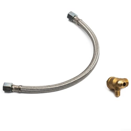 Luftkompressor Flexibler Schlauch Set 350mm Edelstahl Rohr mit Messing Rückschlagventil für ölfreie Kompressoren von Todikaper