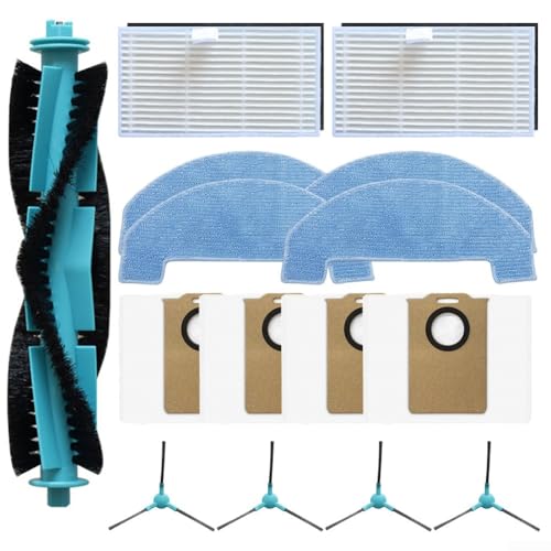 Staubsauger-Ersatzteil-Kit mit HEPA-Filter, 4 Seitenbürsten, 4 Wischtüchern, 4 Staubbeuteln und Hauptbürste für T20 Pro/T10 Lite/Honor Choice S3/S3 Plus/R3/R3 Plus(A) von Todikaper