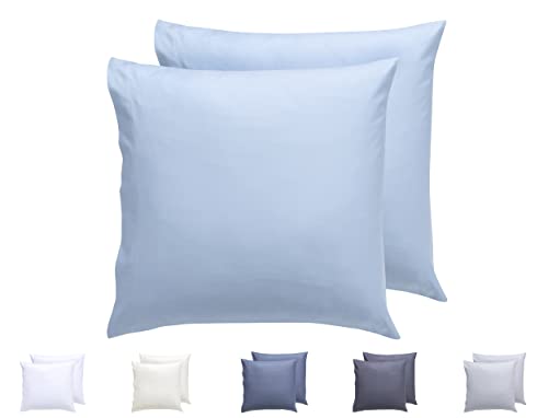 Todocama 2 Kissenbezüge, extra weiche Mikrofaser, hypoallergen, 2 Stück, 60 x 60 cm, Hellblau Todocama 2 Kissenbezüge, extra weiche Mikrofaser, hypoallergen, 2 Stück, 60 x 60 cm, Hellblau von Todocama