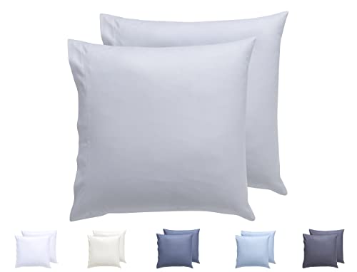 Todocama 2 Kissenbezüge, extra weich, hypoallergen, Set mit 2 Kissenbezügen, 60 x 60 cm, Hellgrau Todocama 2 Kissenbezüge, extra weich, hypoallergen, Set mit 2 Kissenbezügen, 60 x 60 cm, Hellgrau von Todocama