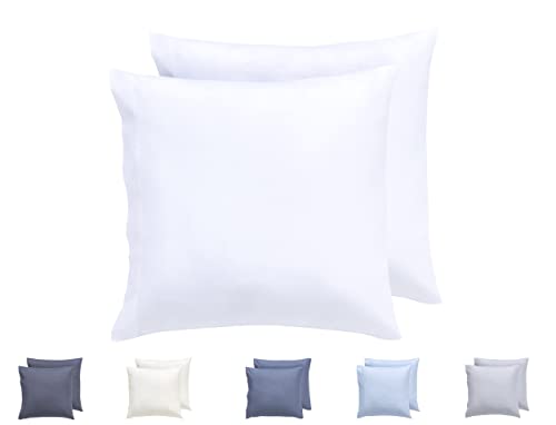 Todocama 2 Kissenbezüge, Mikrofaser, extra weich, hypoallergen, Set mit 2 Stück, 45 x 45 cm, Weiß Todocama 2 Kissenbezüge, Mikrofaser, extra weich, hypoallergen, Set mit 2 Stück, 45 x 45 cm, Weiß von Todocama