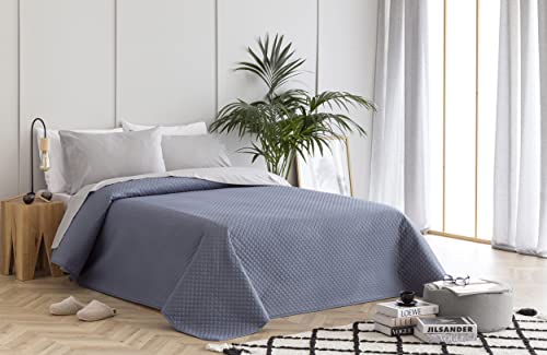 Todocama Fine Boutique Tagesdecke mit Rautenmuster, für Frühling, Sommer, Herbst und Winter, 100% extra weiche Mikrofaser, Mehrzweck-Bettdecke, 105-200 x 260 cm, Graublau von Todocama