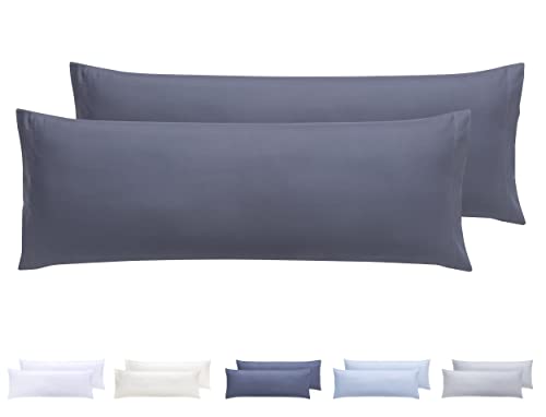 Todocama 2 Kissenbezüge, extra weiche Mikrofaser, hypoallergen, Set mit 2 Kissenbezügen, 105 x 40 cm, Dunkelgrau von Todocama