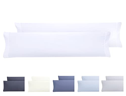 Todocama 2 Kissenbezüge, extra weich, hypoallergen, Set mit 2 Kissenbezügen, 120 x 40 cm, Weiß von Todocama