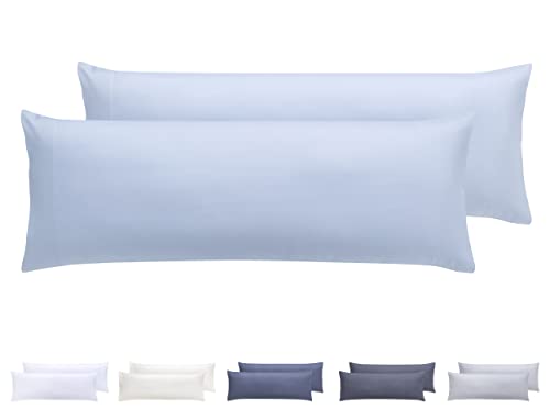 Todocama 2 Kissenbezüge, extra weiche Mikrofaser, hypoallergen, Set mit 2 Kissenbezügen, 90 x 40 cm, Hellblau Todocama 2 Kissenbezüge, extra weiche Mikrofaser, hypoallergen, Set mit 2 Kissenbezügen, 90 x 40 cm, Hellblau von Todocama