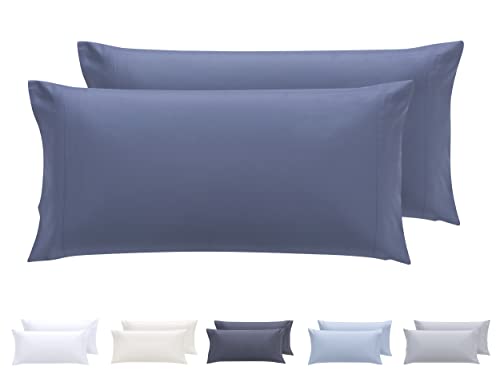 Todocama 2 Kissenbezüge, extra weiche Mikrofaser, hypoallergen, Set von 2-80 x 40 cm, Graublau von Todocama