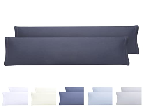 Todocama 2 Kissenbezüge, extra weiche Mikrofaser, hypoallergen, Set mit 2 Kissenbezügen, 135 x 40 cm, Dunkelgrau von Todocama