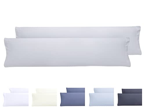 Todocama 2 Kissenbezüge, extra weiche Mikrofaser, hypoallergen, Set mit 2 Kissenbezügen, 150 x 40 cm, Hellgrau von Todocama