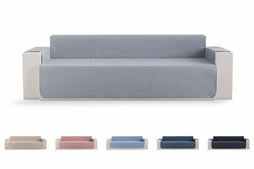 Todocama Sofabezug, Sitzschutz, gepolstert, mit Rautenmuster, atmungsaktiv, leicht zu reinigen, Hellgrau, 4-Sitzer-Sofa von Todocama