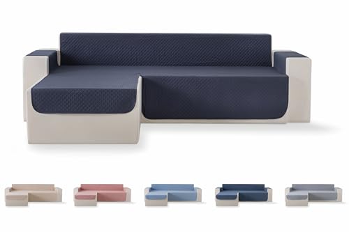 Todocama Sofabezug, Sitzschutz, gepolstert, mit Rautenmuster, atmungsaktiv, leicht zu reinigen, (Dunkelgrau, Chaise Links 200 cm) von Todocama
