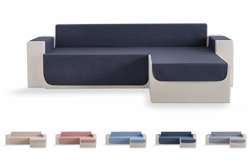 Todocama Sofabezug, Sitzschutz, gepolstert, mit Rautenmuster, atmungsaktiv, leicht zu reinigen, (Dunkelgrau, Chaise rechts 200 cm) von Todocama