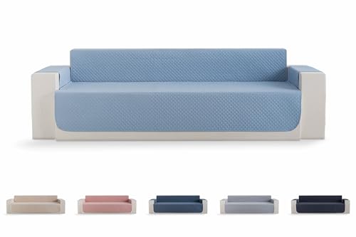 Todocama Sofabezug, Sitzschutz, gepolstert, mit Rautenmuster, atmungsaktiv, leicht zu reinigen, Hellblau, 4-Sitzer-Sofa von Todocama