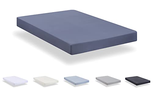 Todocama Spannbettlaken aus gebürsteter Mikrofaser, extra weich, für Betten 140 x 190/200 cm, Graublau, Blau Grau Áceo von Todocama