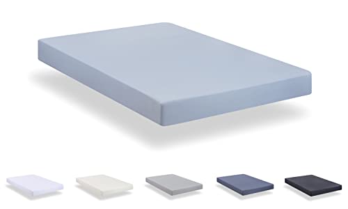Todocama Spannbettlaken aus gebürsteter Mikrofaser, extra weich, für Bett 120 x 190/200 cm, Hellblau von Todocama