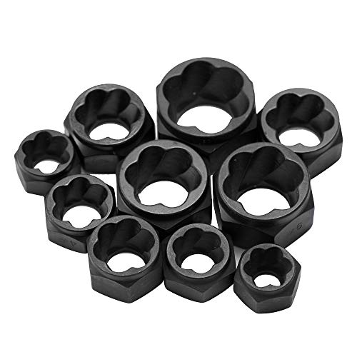 10-teiliges Werkzeugset zum Entfernen von beschädigten Bolzen, Muttern, Schraubenentferner, Werkzeugset für beschädigte Bolzen, Muttern, Schraubenentfernung von Toeasliving