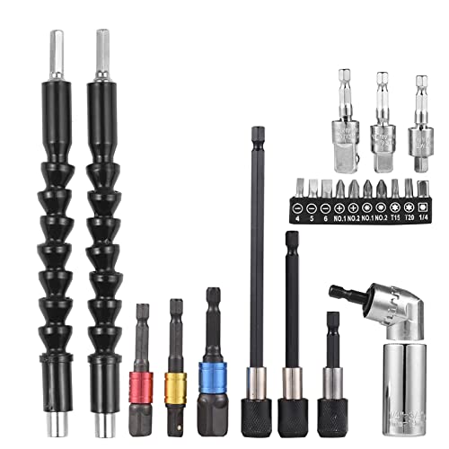 23pcs Wrench Socket Extension Bar Kit Universal Socket Wrench Tool Set Hex Shank 105° Right Angle Adapter Drill Attachment and Matrize Pipe Wrench Flexible Drill Bits Soft Shaft Drill Bit 23pcs Wrench Socket Extension Bar Kit Universal Socket Wrench Tool Set Hex Shank 105° Right Angle Adapter Drill Attachment and Matrize Pipe Wrench Flexible Drill Bits Soft Shaft Drill Bit von Toeasliving