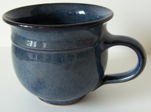 Töpferei Annett Fischer Tasse handgetöpfert blau Durchmesser 9 cm Höhe 8 cm Volumen 210 ml (Blau) von Töpferei Annett Fischer