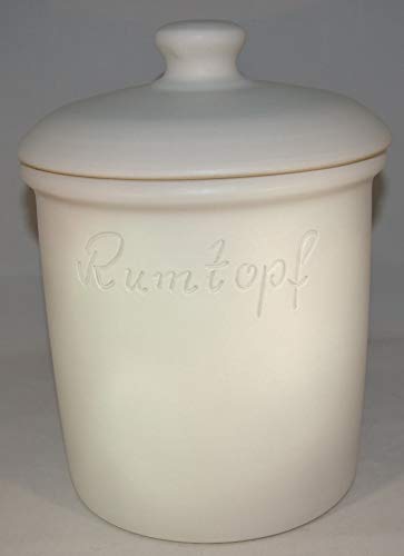 Töpferei Seifert Rumtopf 5 Liter grade weiss matt von Töpferei Seifert
