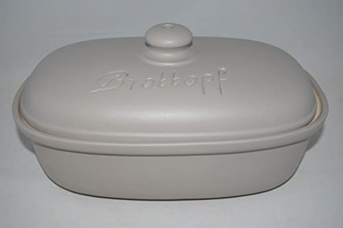 Töpferei Seifert Brottopf 30 cm Persa grau Oval, Steinzeug Westerwald von Töpferei Seifert