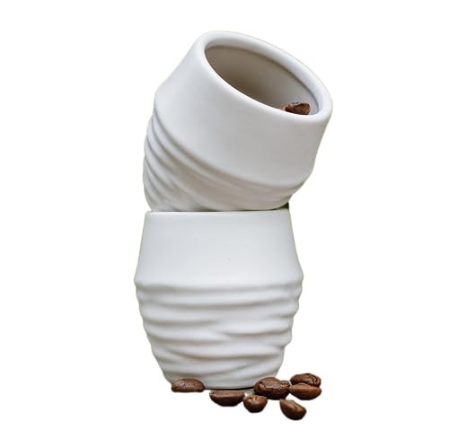 Töpferey - Espressobecher 2er Set | Handgefertigtes Espresso Tassen Set im japanischen Stil. Ideal für Espresso, Tee, Schnaps uvm. Spülmaschinengeeignet | Inhalt: 2x 100ml Kaffeebecher ohne Henkel von Töpferey