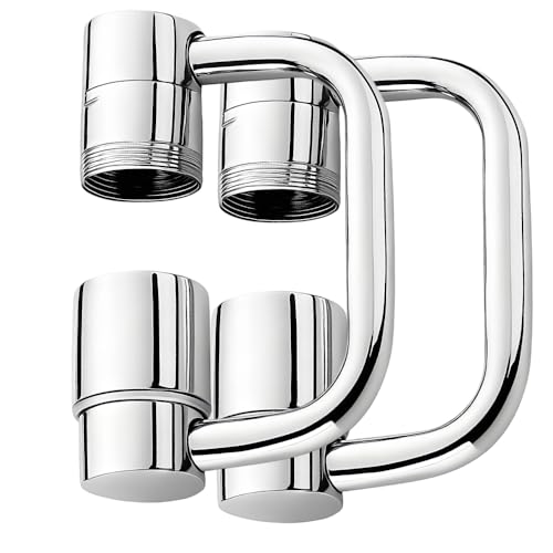 1440 Grad Drehbarer Wasserhahnverlängerung,Multifunktionaler Wasserhahn Aufsatz,Wasserfilter Wasserhahn mit 2-Fach Einstellbarer Perlator für Küche Bad (2 Pcs) von Toerjii
