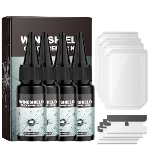 Auto Windschutzscheibe Riss Reparatur Flüssigkeit,2025 Neu Glasreparaturflüssigkeit,Steinschlag Reparaturset Windschutzscheibe Windschutzscheibe Reparaturset (4 Set) von Toerjii