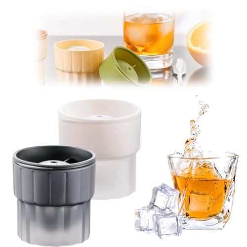 Eiswürfelform Silikon,4 Stück Eiswürfelform Kugel,Eiswürfelbehälter mit deckel Eiswürfel Kugel BPA Frei,6cm Groß Rund Eeiswürfel Kugel (Weiß+Schwarz) von Toerjii