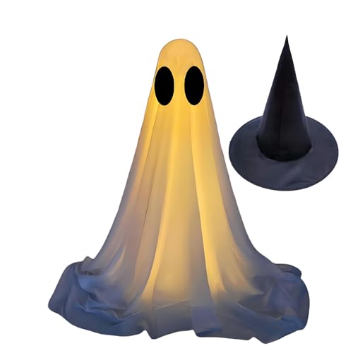 Halloween Deko,Gruselige Geister-Deko mit Lichterkette Einfach Aufzubauender Geist Halloween-Dekoration für den Innenbereich (#02) von Toerjii