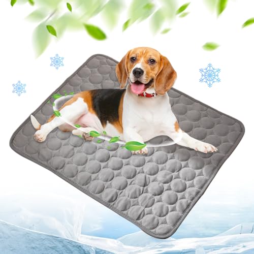 Kühlmatte für Den Sommer, Kühlmatte Hund, Hundekühlmatte für Hund & Katze Selbstkühlende Matte für Haustiere Summer Pet Ice Pad Abrieb- und Bissfest Natürliche Kühlung (Dunkelgrau, XL(100*70CM)) von Toerjii