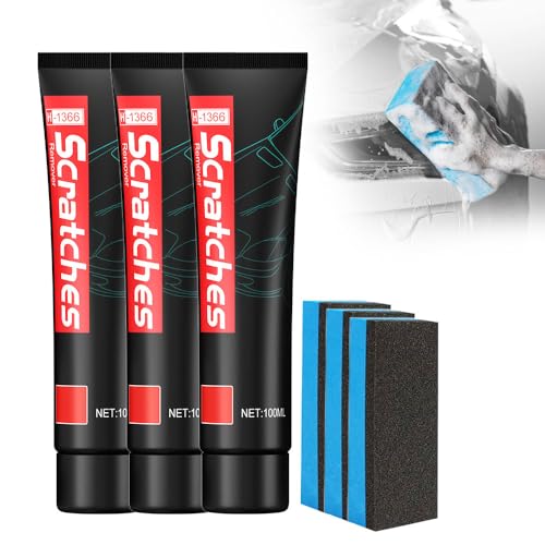 Premium Car Scratch Remover Kit, Auto-Kratzer-Reparaturpaste Kratzer-Reparatur Wachs für Auto Autolack Reparatur Polieren Paste Auto Kratzerentfernungs Auto-Kratzer-Entferner (100 ML, 3 Pcs) von Toerjii