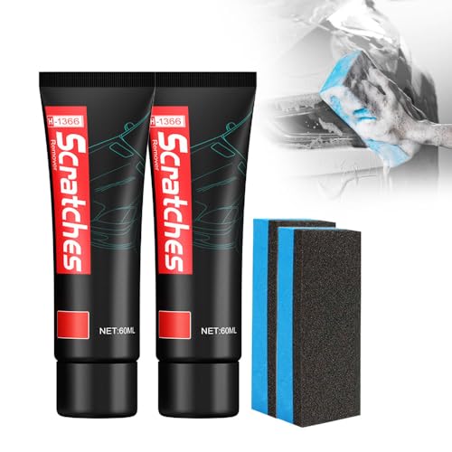 Premium Car Scratch Remover Kit, Auto-Kratzer-Reparaturpaste Kratzer-Reparatur Wachs für Auto Autolack Reparatur Polieren Paste Auto Kratzerentfernungs Auto-Kratzer-Entferner (60 ML, 2 Pcs) von Toerjii