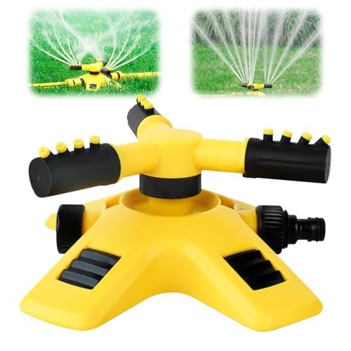 Rasensprenger für Gleichmäßige Bewässerung,Rasensprenger Große flächen,360° Drehbare Präzisions Düsenköpfe (1 Pcs) von Toerjii