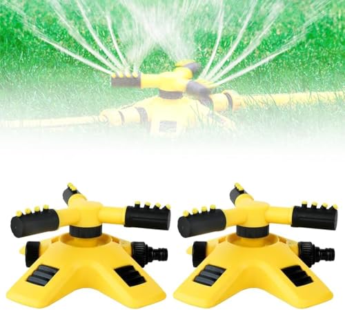 Rasensprenger für Gleichmäßige Bewässerung,Rasensprenger Große flächen,360° Drehbare Präzisions Düsenköpfe (2 Pcs) von Toerjii