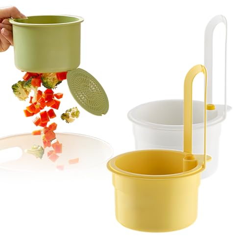 Sieb für Spülbecken, Multi-functional Spülbecken Sieb, Siebkorb Spüle Drain Basket, Wasserhahn Hängender Filterkorb, Küchenspüle Abfluss Korb für Waschen Organizer (Weiß+Gelb) von Toerjii