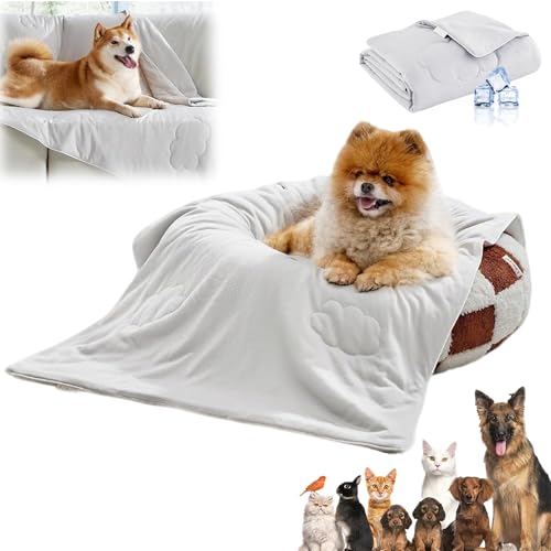 Toerjii Haustier-Kühldecke Waschbar,Weiche Sommer-Kühldecke,Kühlmatte Hund,Kühlmatte Katze,Hundekühlmatte für Hund & Katze Selbstkühlende Matte (L(50" x 40")) von Toerjii