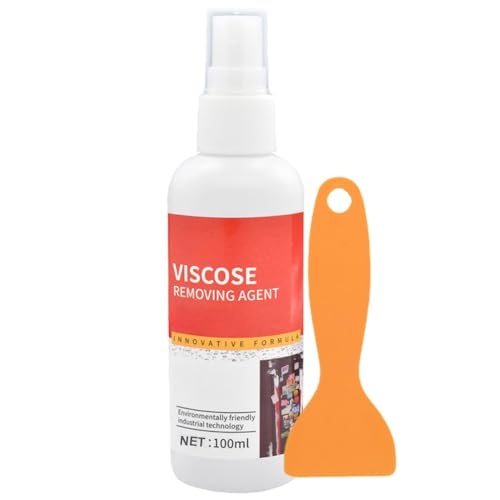 Toerjii Klebereste Entferner,100 ML etikettenlöser mit Praktischem Schaber – Extrem Starker Klebstoffentferner Etikettenlöser für Hartnäckige Etiketten,Aufkleber,Klebereste (1 Set) von Toerjii