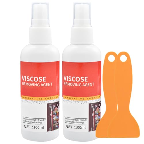 Toerjii Klebereste Entferner,100 ML etikettenlöser mit Praktischem Schaber – Extrem Starker Klebstoffentferner Etikettenlöser für Hartnäckige Etiketten,Aufkleber,Klebereste (2 Set) von Toerjii