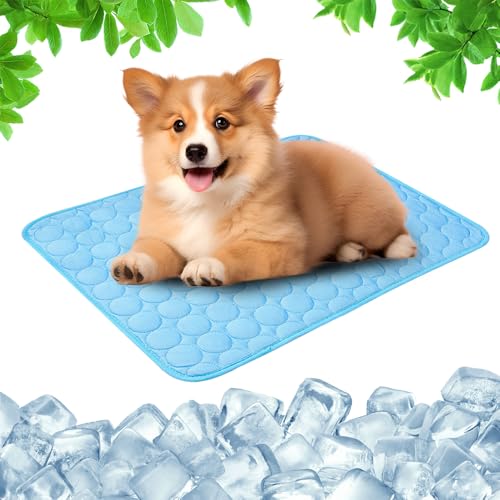 Toerjii Kühlmatte für Den Sommer,Kühlmatte Hund,Hundekühlmatte für Hund & Katze Selbstkühlende Matte für Haustiere Summer Pet Ice Pad Abrieb-und Bissfest Natürliche Kühlung (Blau, S) von Toerjii