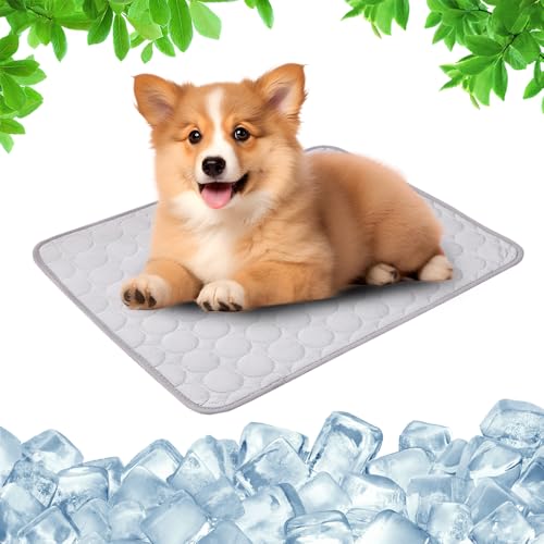 Toerjii Kühlmatte für Den Sommer,Kühlmatte Hund,Hundekühlmatte für Hund & Katze Selbstkühlende Matte für Haustiere Summer Pet Ice Pad Abrieb-und Bissfest Natürliche Kühlung (Grau, XL) von Toerjii