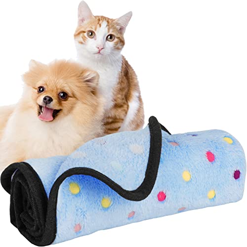 Tofern Hundedecke Weiche Warme Matte Haustier Fleecedecke Premium Waschbare Haustierdecke für Hunde Katzen Welpen, Farbige Punkte, 76x104cm von Tofern