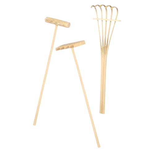 Tofficu Sandkasten-rechen Miniatur-gartenwerkzeug-Set 3-teilig Mini-rechen-Set für Jungen und Mädchen Erwachsene Gartendekoration von Tofficu